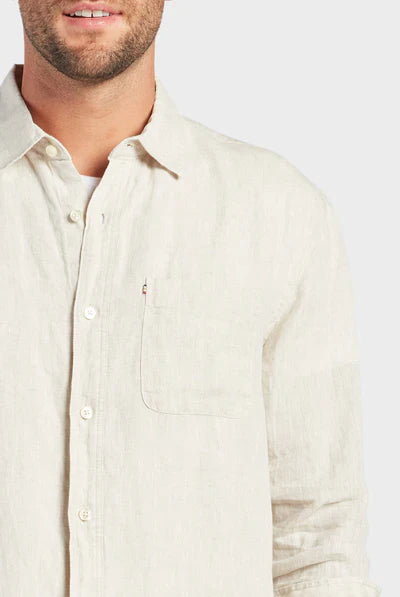 Hampton Long Sleeve Linen Shirt - Oatmeal