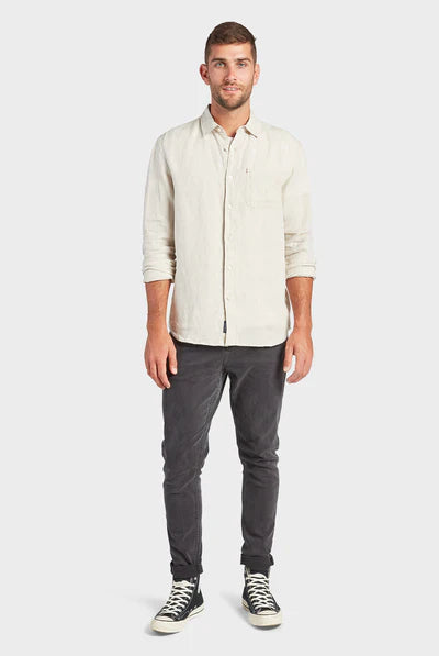 Hampton Long Sleeve Linen Shirt - Oatmeal