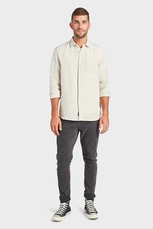 Hampton Long Sleeve Linen Shirt - Oatmeal