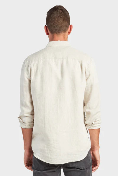 Hampton Long Sleeve Linen Shirt - Oatmeal