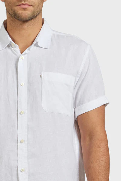 Hampton Linen Short Sleeve Shirt - White