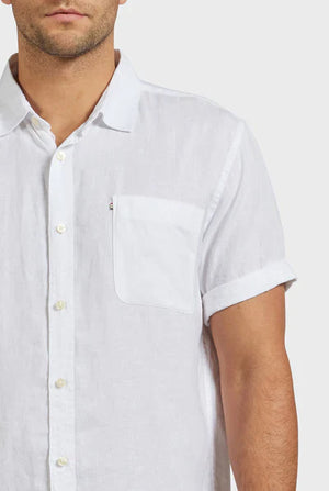 Hampton Linen Short Sleeve Shirt - White