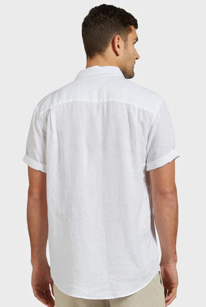 Hampton Linen Short Sleeve Shirt - White