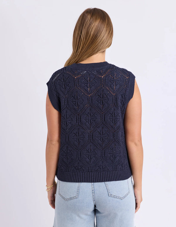 Luna Knit Vest - Navy
