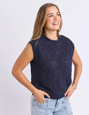 Luna Knit Vest - Navy