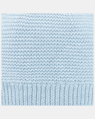 Organic Beanie Snowy - Bluebird fabric details