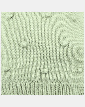 Organic Earmuff Popcorn - Matcha fabric details