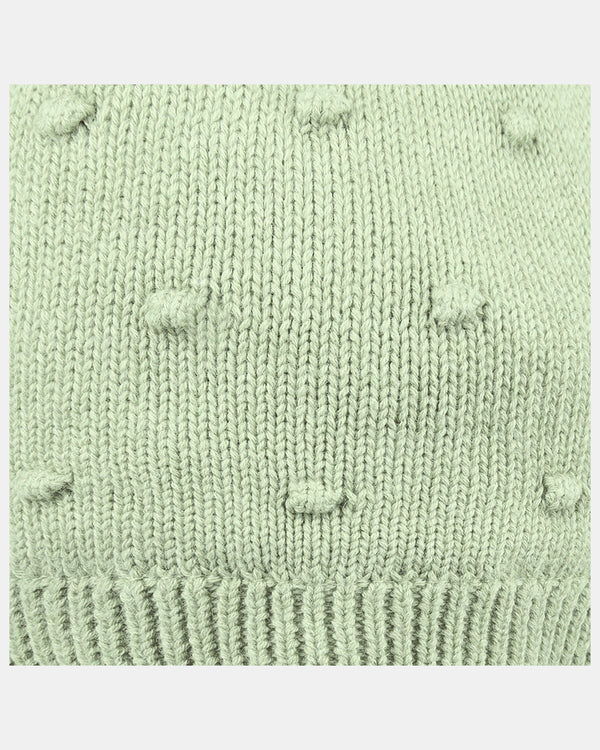 Organic Earmuff Popcorn - Matcha fabric details