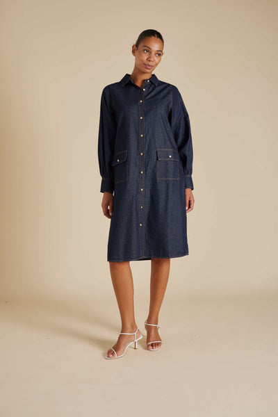 Carrie Dress - Indigo