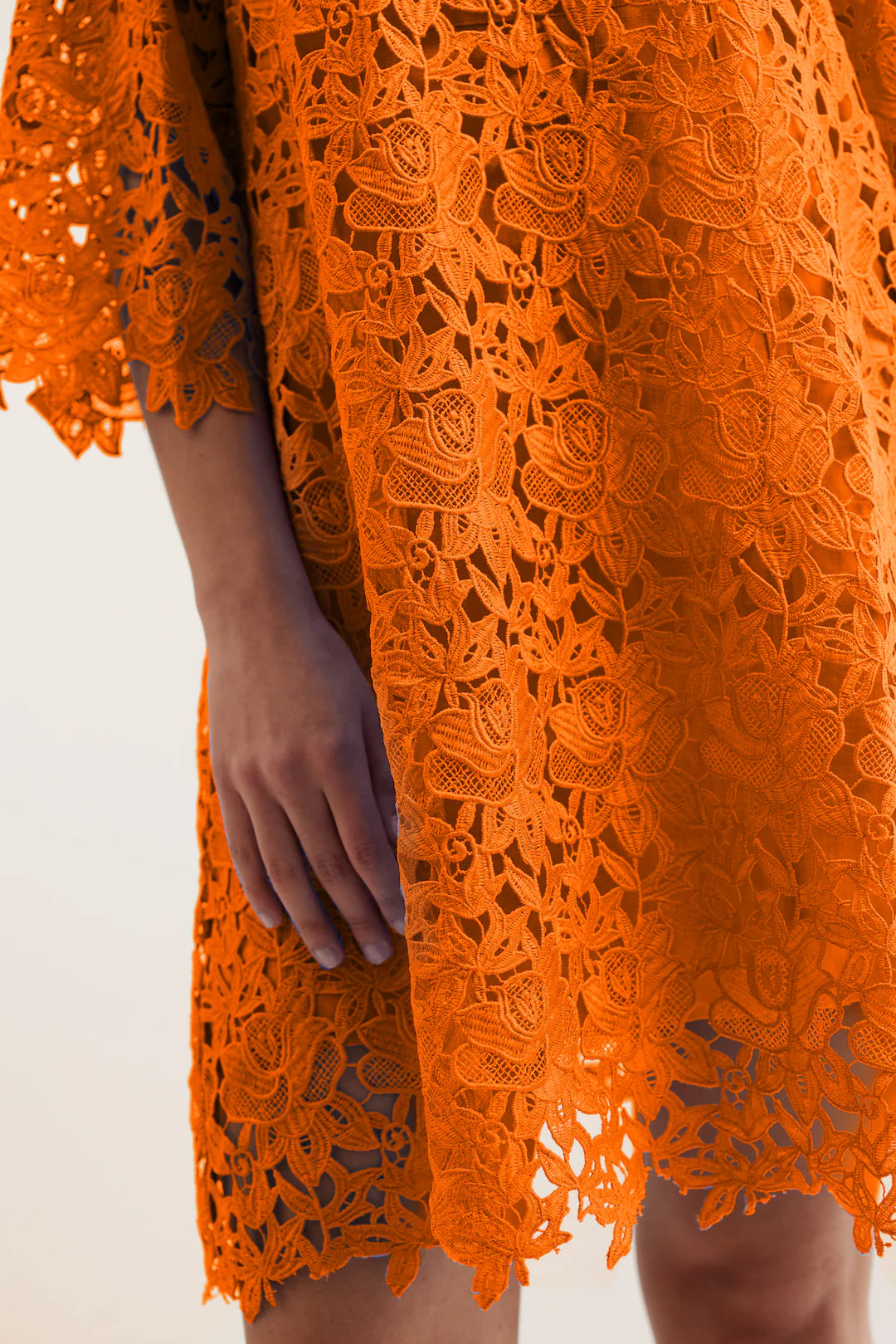 Claire Lace Dress - Tangerine