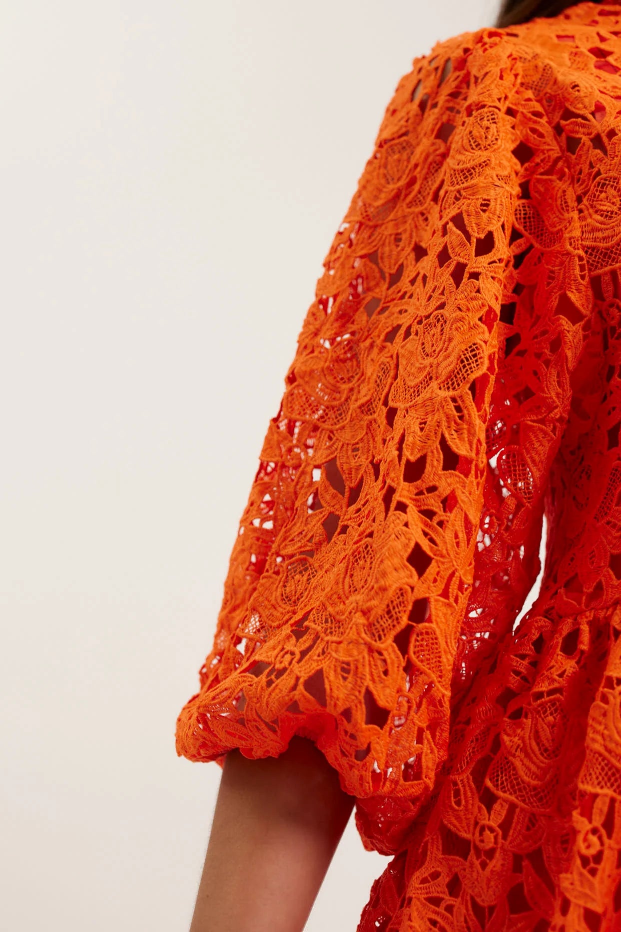 Claire Lace Dress - Tangerine