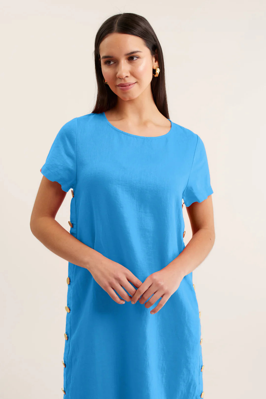 Louie Linen Mini Dress - Cornflower