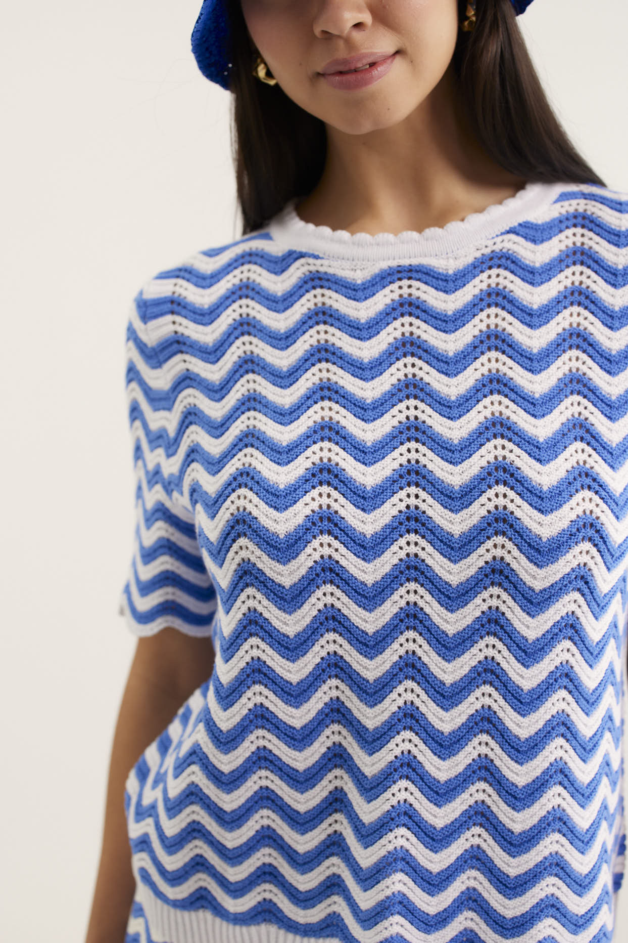 Rae Top - Cornflower White