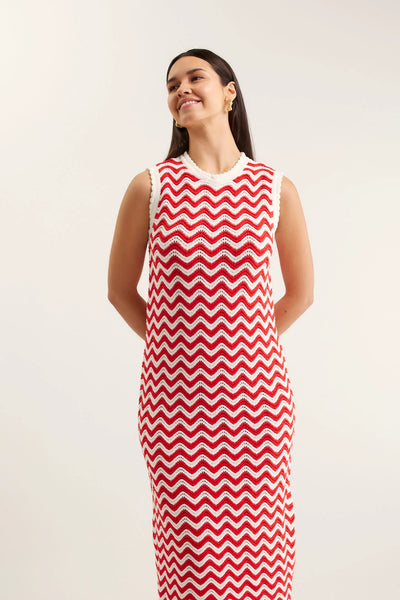 Riva Dress - Red White