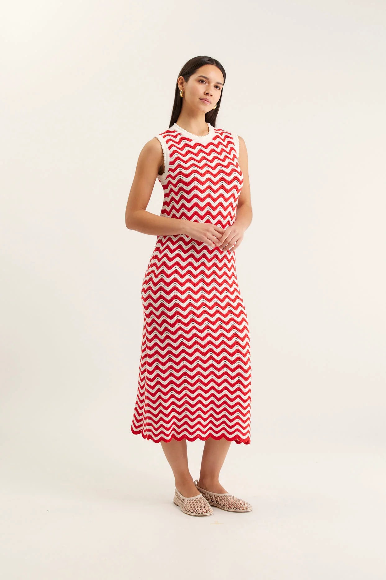 Riva Dress - Red White