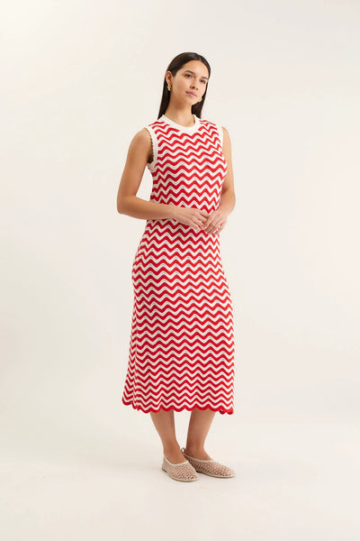 Riva Dress - Red White