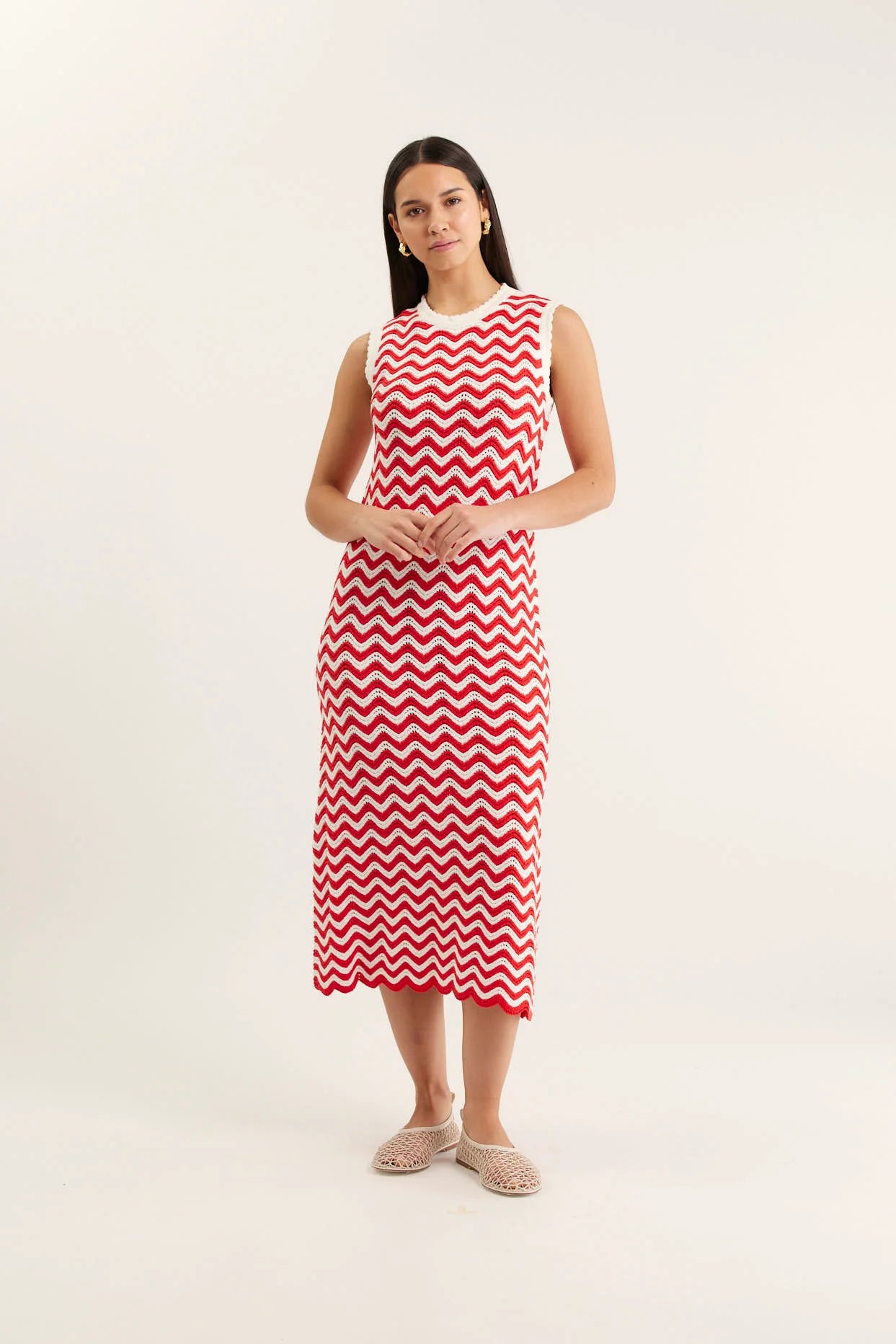 Riva Dress - Red White