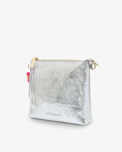 Alexis Crossbody - Silver Crinkle