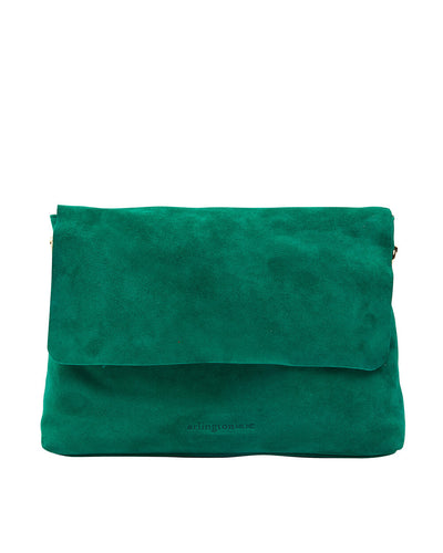 Amber Shoulder Bag - Emerald Suede