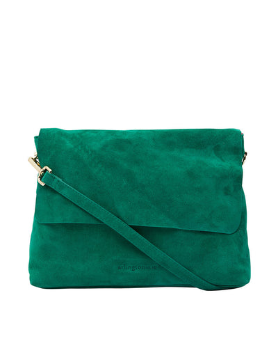 Amber Shoulder Bag - Emerald Suede