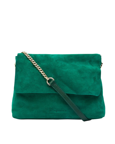 Amber Shoulder Bag - Emerald Suede