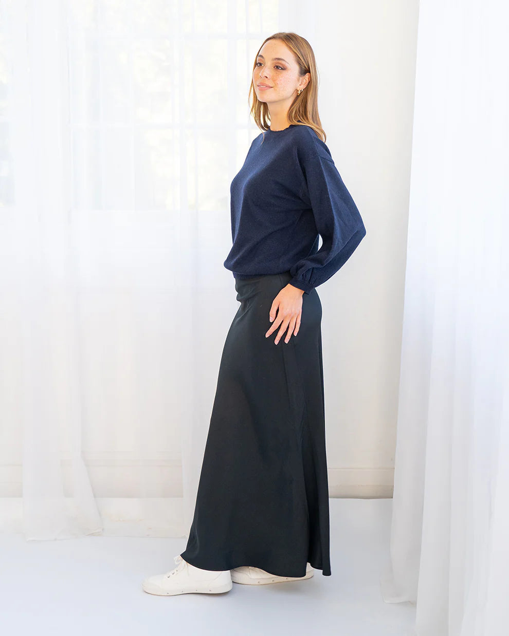 Josephine Bias Skirt - Navy