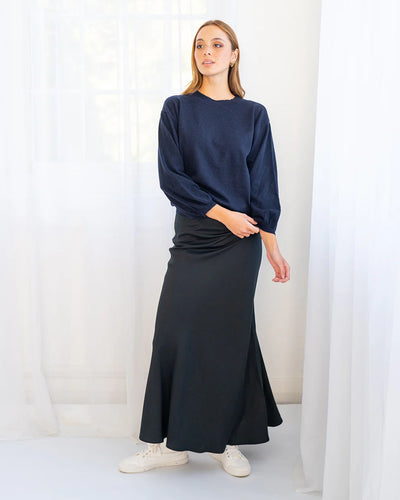 Josephine Bias Skirt - Navy