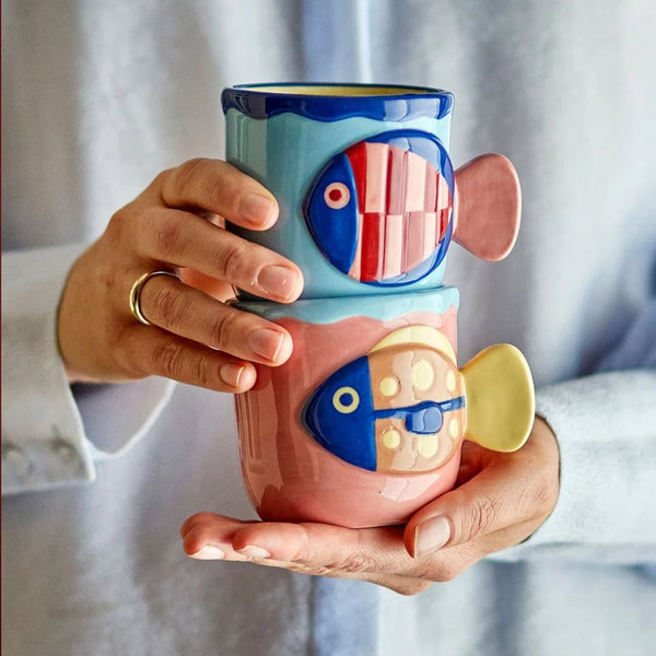 Willy Cup - Stripe Fish Blue
