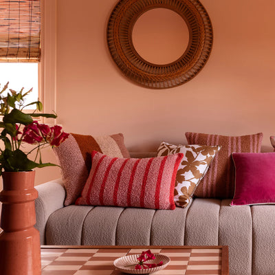 Boucle Pink Thin Stripe 60x40cm Cushion
