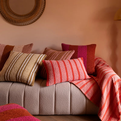 Boucle Pink Thin Stripe 60x40cm Cushion