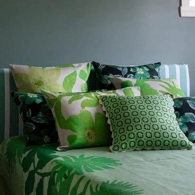 Cosmos Green Euro Pillowcases (set of two)