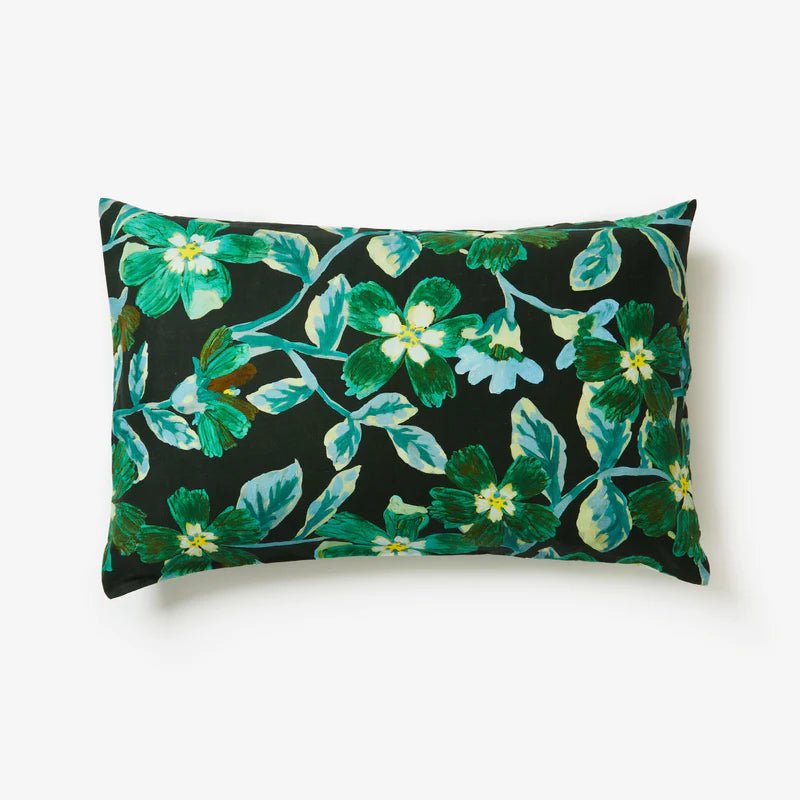 Cosmos Green Standard Pillowcases (set of two)