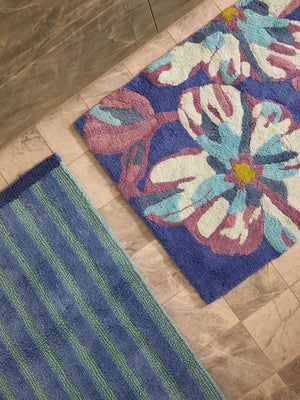 Dutch Floral Blue Bath Mat