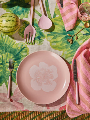 Enamel Rose Salad Servers
