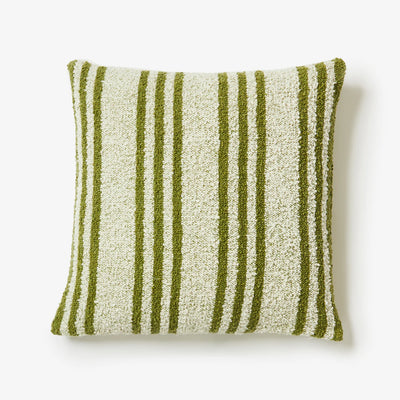 Boucle Khaki Ivory Trio Stripe 60cm Cushion