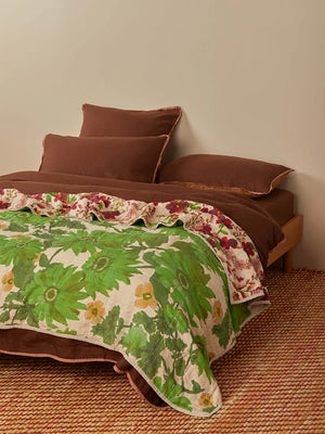 Lupin Multi / Marigold Leaf Quilted Throw