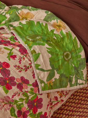 Lupin Multi / Marigold Leaf Quilted Throw