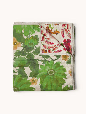 Lupin Multi / Marigold Leaf Quilted Throw