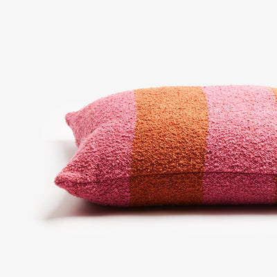 Boucle Magenta Wide Stripe 60cm Cushion