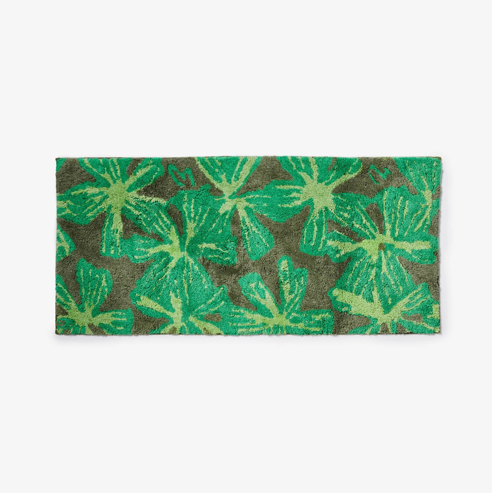 Bathroom tiled floor with Mave Khaki Long Bath Mat