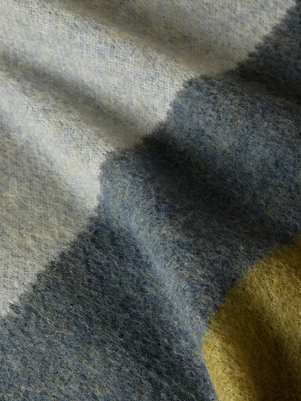 Mohair Geometric Throw - Green