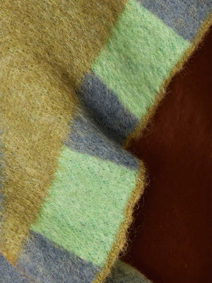 Mohair Geometric Throw - Green