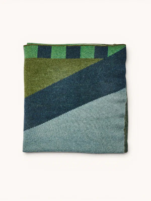 Mohair Geometric Throw - Green