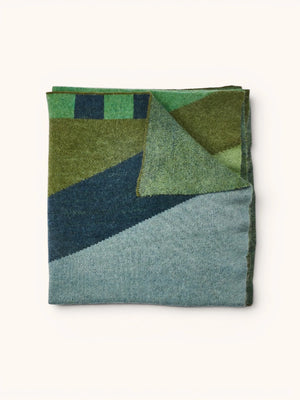 Mohair Geometric Throw - Green