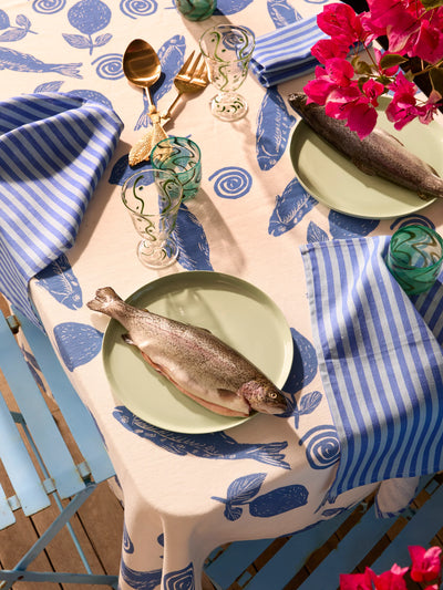 Pinstripe Blue Napkins (set of 4)