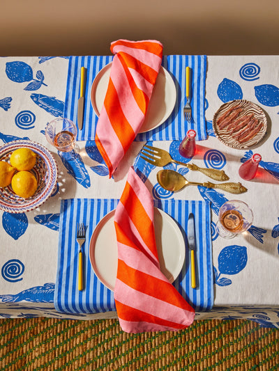 Pinstripe Blue Napkins (set of 4)