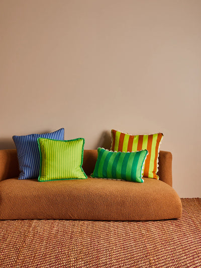 Pinstripe Lime 50cm cushion