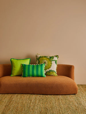 Pinstripe Lime 50cm cushion