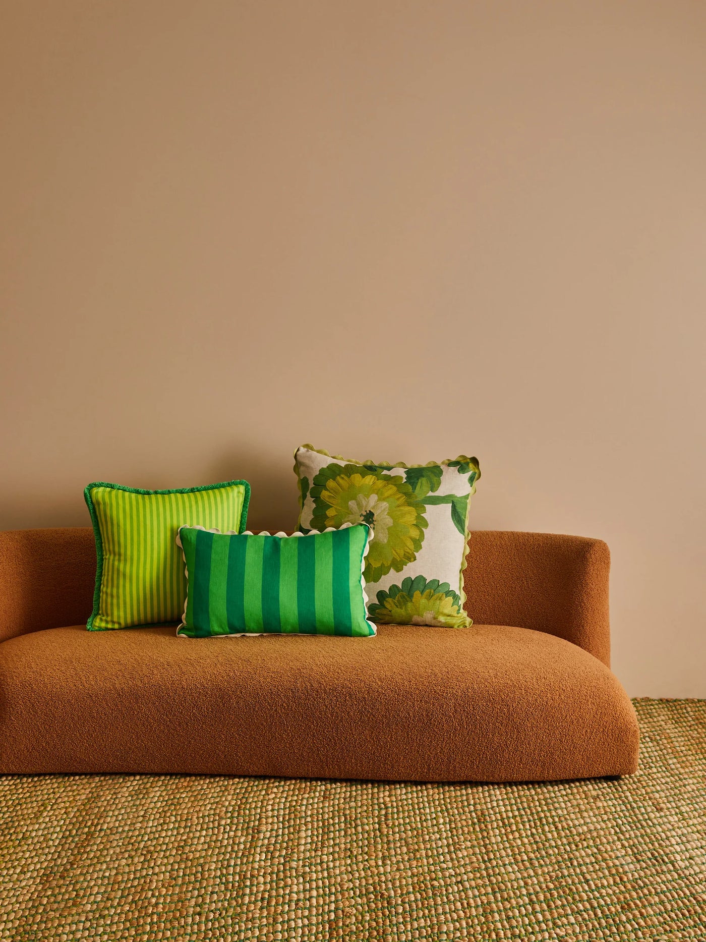 Pinstripe Lime 50cm cushion
