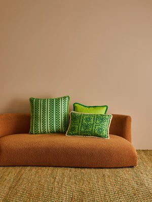 Pinstripe Lime 50cm cushion